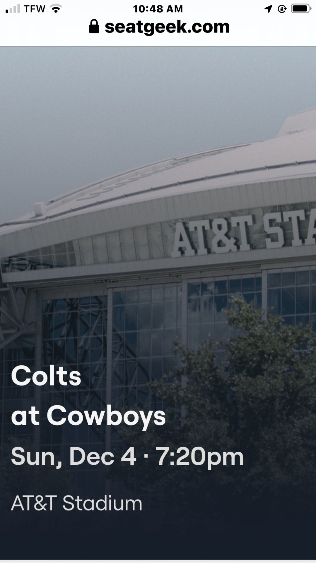 4 TICKETS COWBOYS VS COLTS