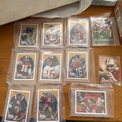 Joe Montana And Vintage Sports Cards With Certificate And Original Packs