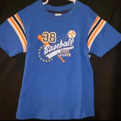 New Toddler Boys 5T Baseball Mini League Tee Shirt
