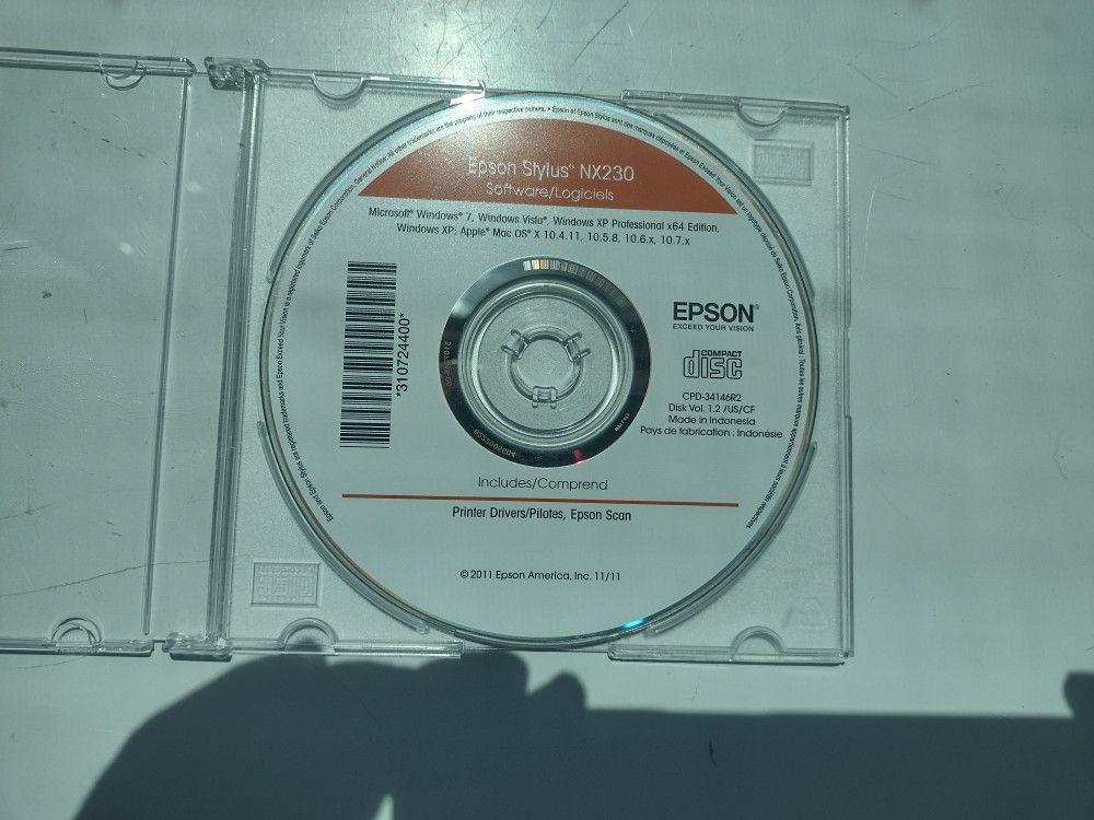 Epson Stylus NX230 Software disc