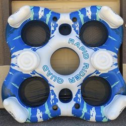 NEW in Box Quad Raft River Tube / Lake Float With 2 Built-in Coolers / Rapid Rider River Tubes