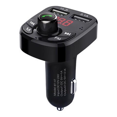 LED FM Transmitter 4.1 Bluetooth MP3 Player USB Charger battery voltage checker 4.1A fast charging