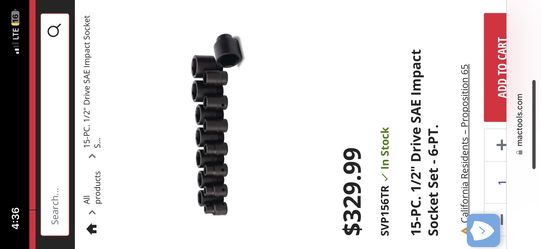 Mac Tools 1/2 Impact Sockets