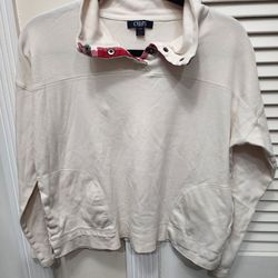 Chaps quarter-snap henley sweatshirt Womans Size L