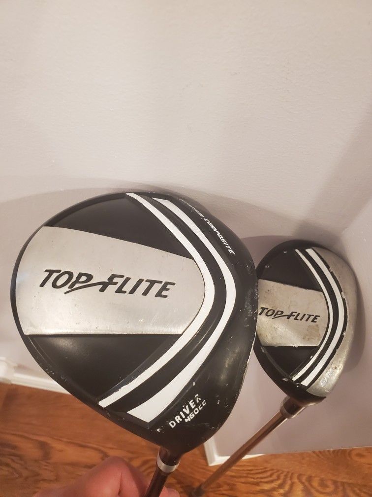 Top Flite Golf Wood Set 460cc (flex) Ti Driver and Hybrid  golf club wood  (steel )Men's Regular Graphite