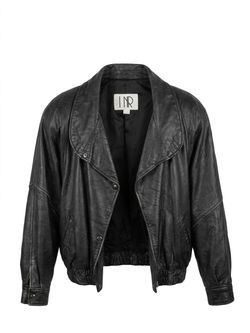 Vintage 90s LNR Leather Bomber Jacket - Grunge/Indie Sleaze