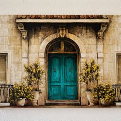 Large Canvas Wall Art – Teal Door (3ft x 2ft)