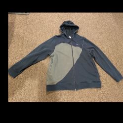 EUC Nike Mens Hoodie Sweatshirt Bkack Pockets Full Zip Front Long Sleeve XXL