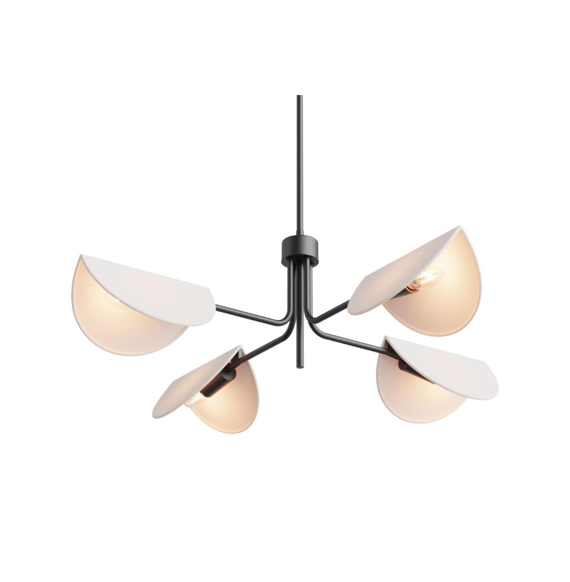 SEOL-Light 4-Light Fold White Linen Blossom Shades