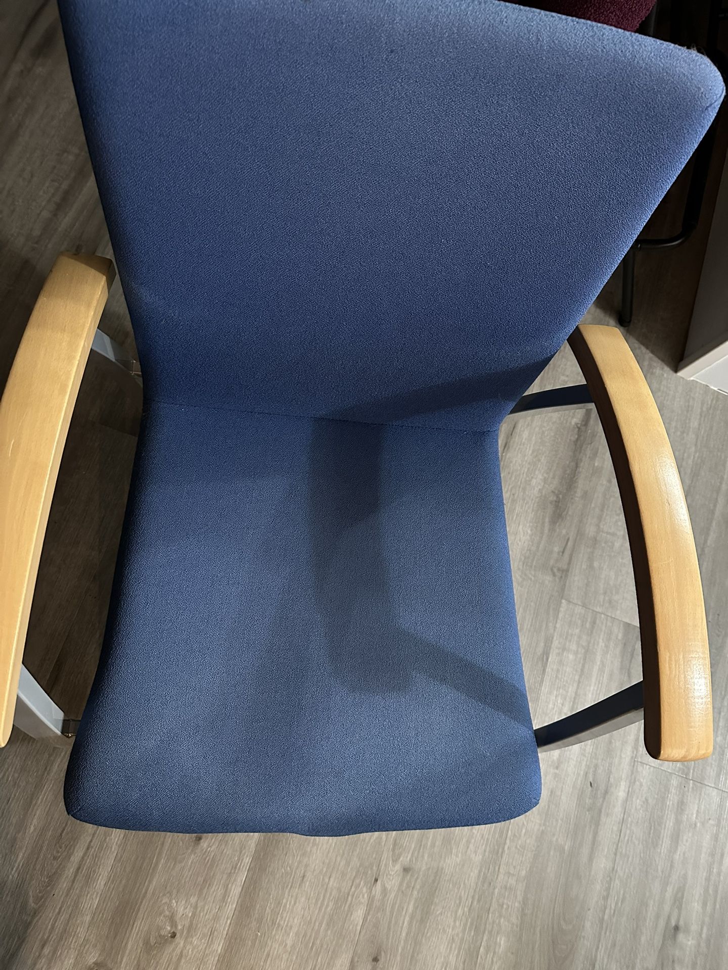 Chair Wood Armrest Metal Legs 