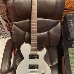 Dean Playmate Silver Guitar Working Condition + Adjustable Strap