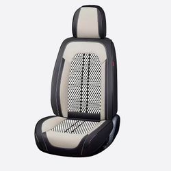 PU leather car seat covers , front & rear seats, Black /Off-White. New