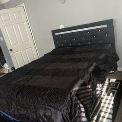 Queen bed frame and mattress