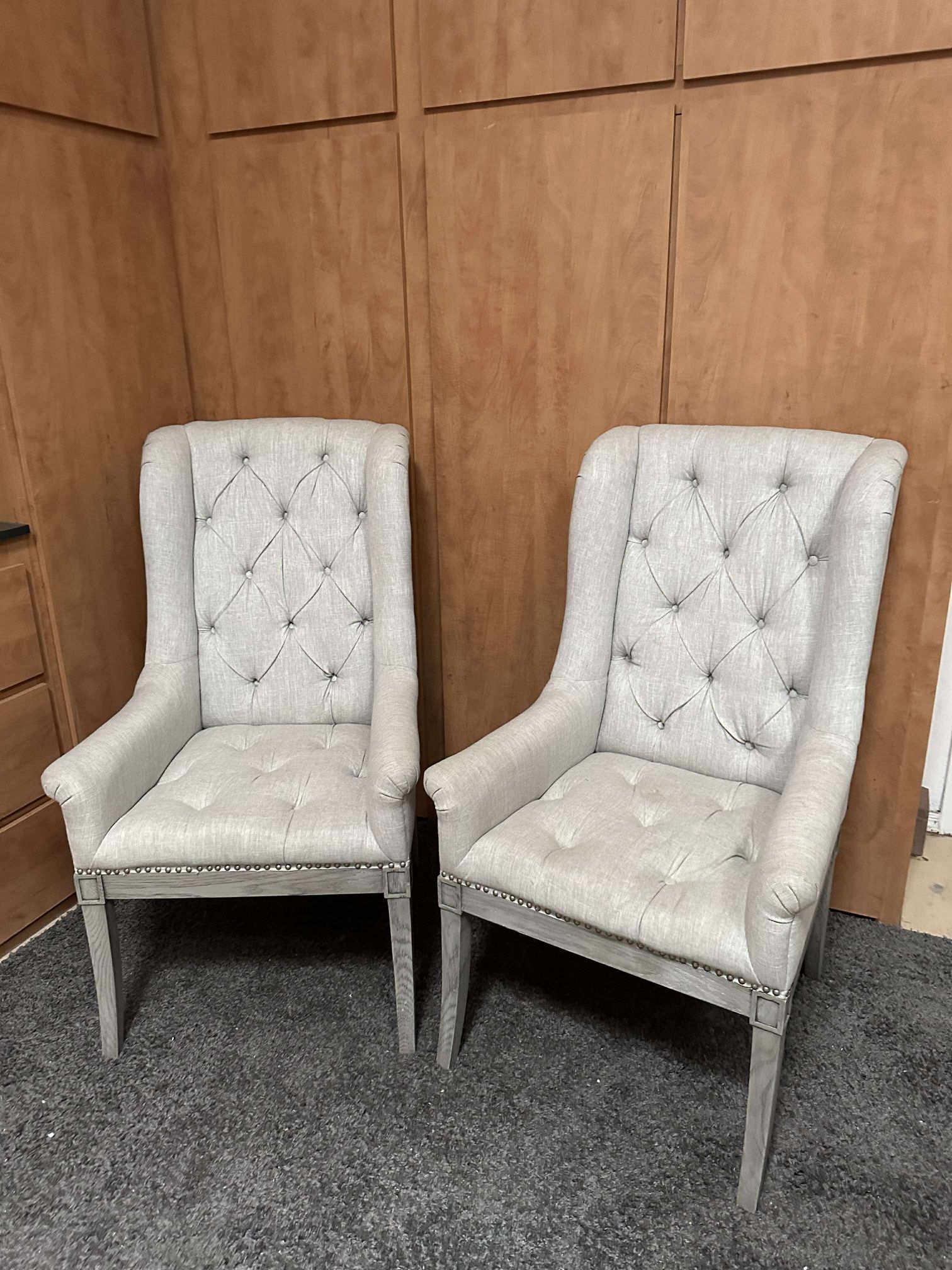 Two Tufted Accent Chairs