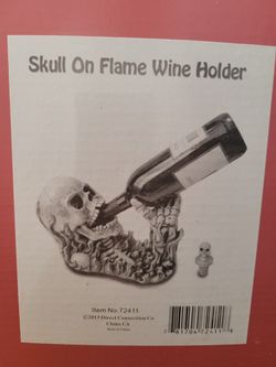 Skull On Flame Wine Holder