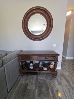 Console table and mirror set