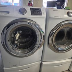 Samsung Front Load Washer And Dryer Electric Set With Steam In Both WarrantyFinancing With Snap If You Qualify 