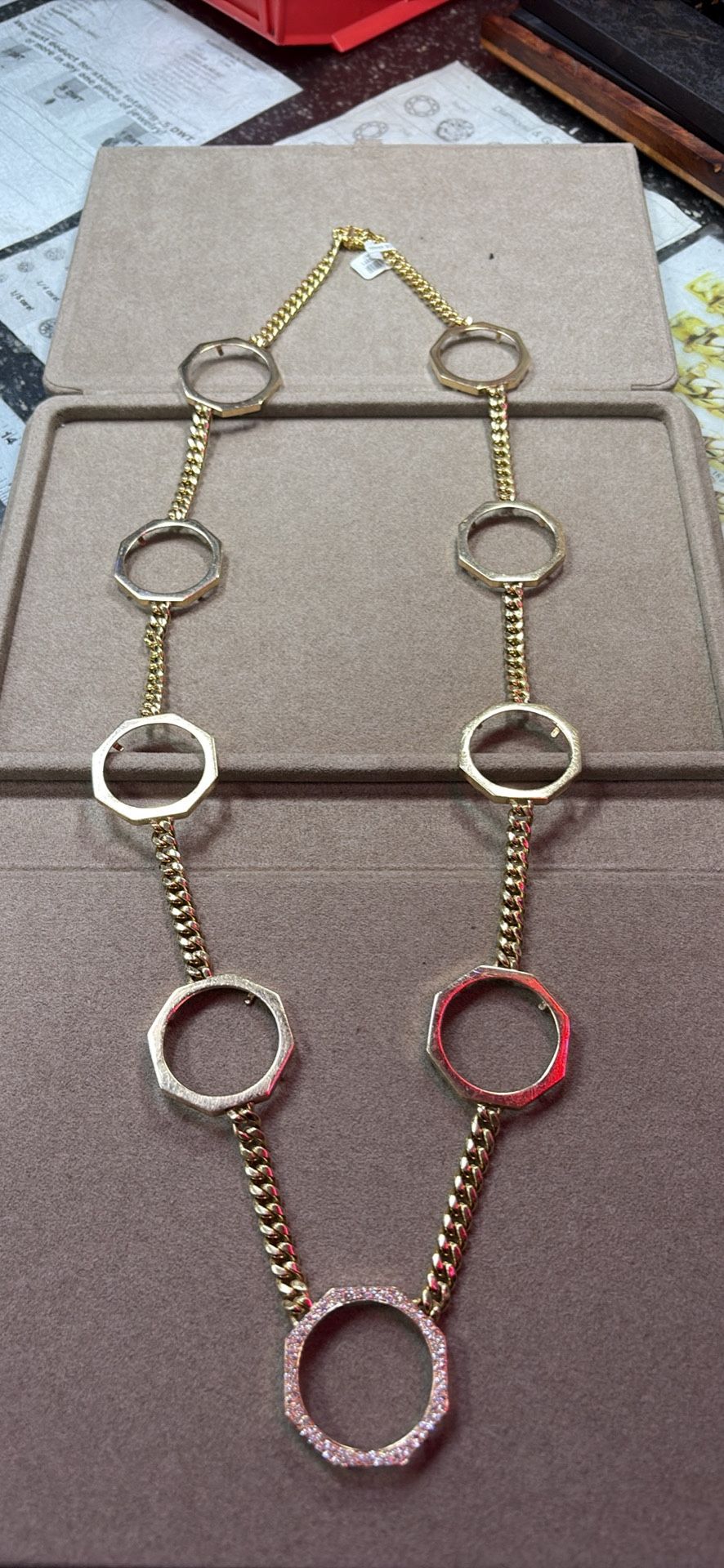 Gold Cuban Chain With Bezels For Coins