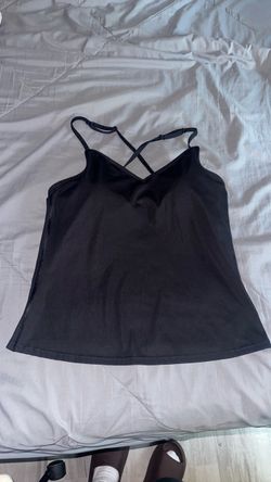 Black Cami Tank Top with Cross Straps