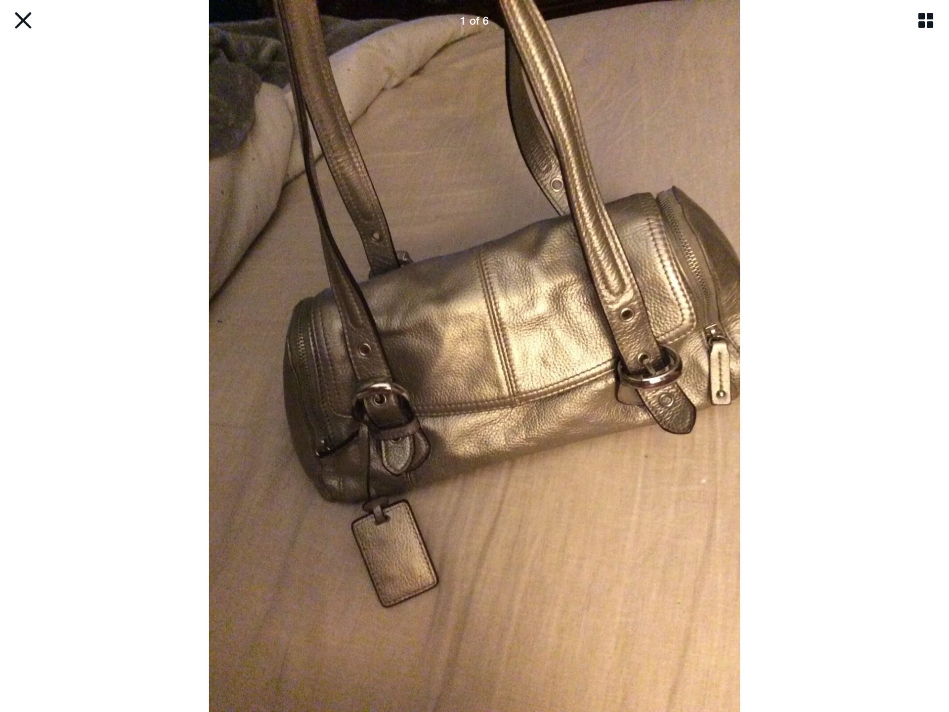 Tignanello leather handbags.. silver handbag