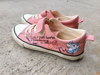 Cute Girl Pink Slip On Velcro Shoe Size 2