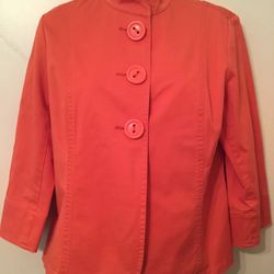 Coldwater Creek Blazer 3/4 Sleeve Stretch Orange – 14
