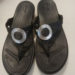 Black Croc Sandals sanrah 8