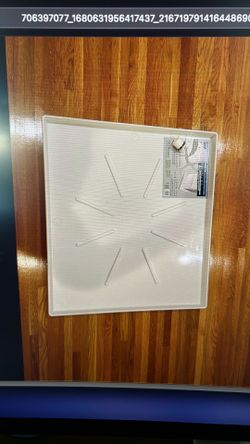 29” x 33” low profile washing machine drain pain in white (brand new in box)
