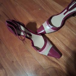 Enzo Angiolini High Heel Shoes, Sz 7.5, Wine/Pink