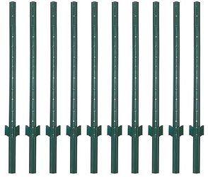 LADECH 3-4-5-6-7 Feet Sturdy Duty Metal Fence Post – Garden U Post for Fencing - 10 Pack (4 Feet)-BRWH-B0B27X7M17