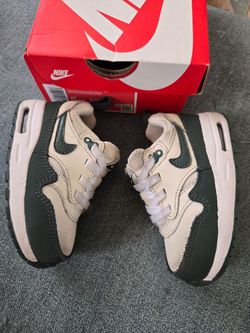 Air Max 1 Sneakers DZ3309-107, Pale Ivory/White/Bicoastal/Vintage Green, 5 C
