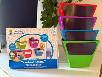 Learning Resources Magnetic Create-a-Space Storage Bins — Set of 4