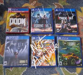 PS4 Game Bundle - - Doom, Prey, Dragon Ball, Rocket League
$30