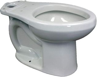 New American Standard H2O Option Siphonic Dual Flush Chair Height Elongated Toilet Bowl Only White
