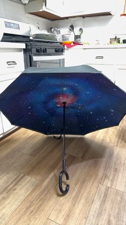 Galaxy Inverted Umbrella with C-Shaped Handle