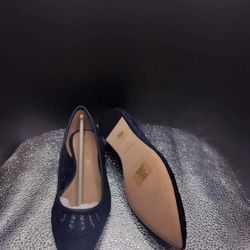 BCBG Max Azira Navy Lace Flats
