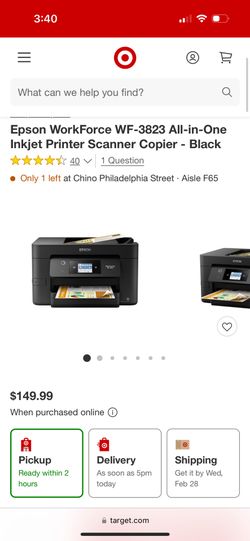 Eldon Workforce WF-3823 All In One Inkjet Printer Scanner Copier