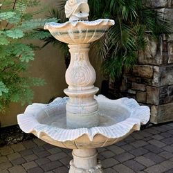 Italian Pink Marble Fountain