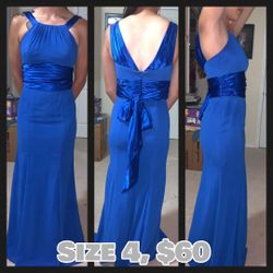 Davids Bridal Long Blue Dress