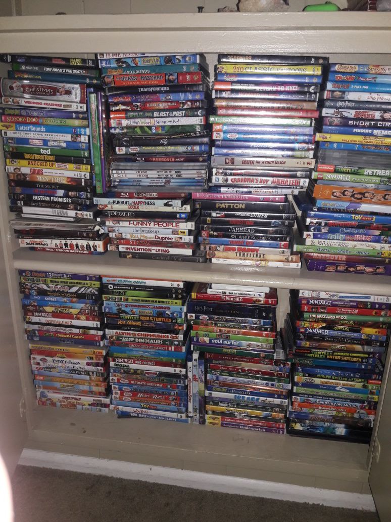 Blue Ray, DVD's, and some games in there.
