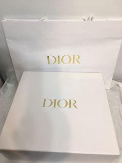 Dior White and Gold Empty Gift Box and shopping bag Dimensions 4.3x12x12.8. Brand new