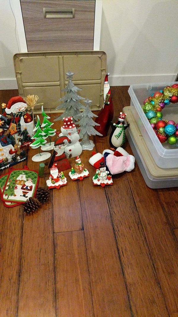 Christmas decorations and storage containers