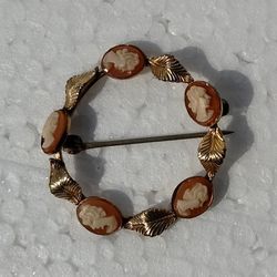vintage WRP 1/20 12K GP  Cameo Scarf Pin Brooch 