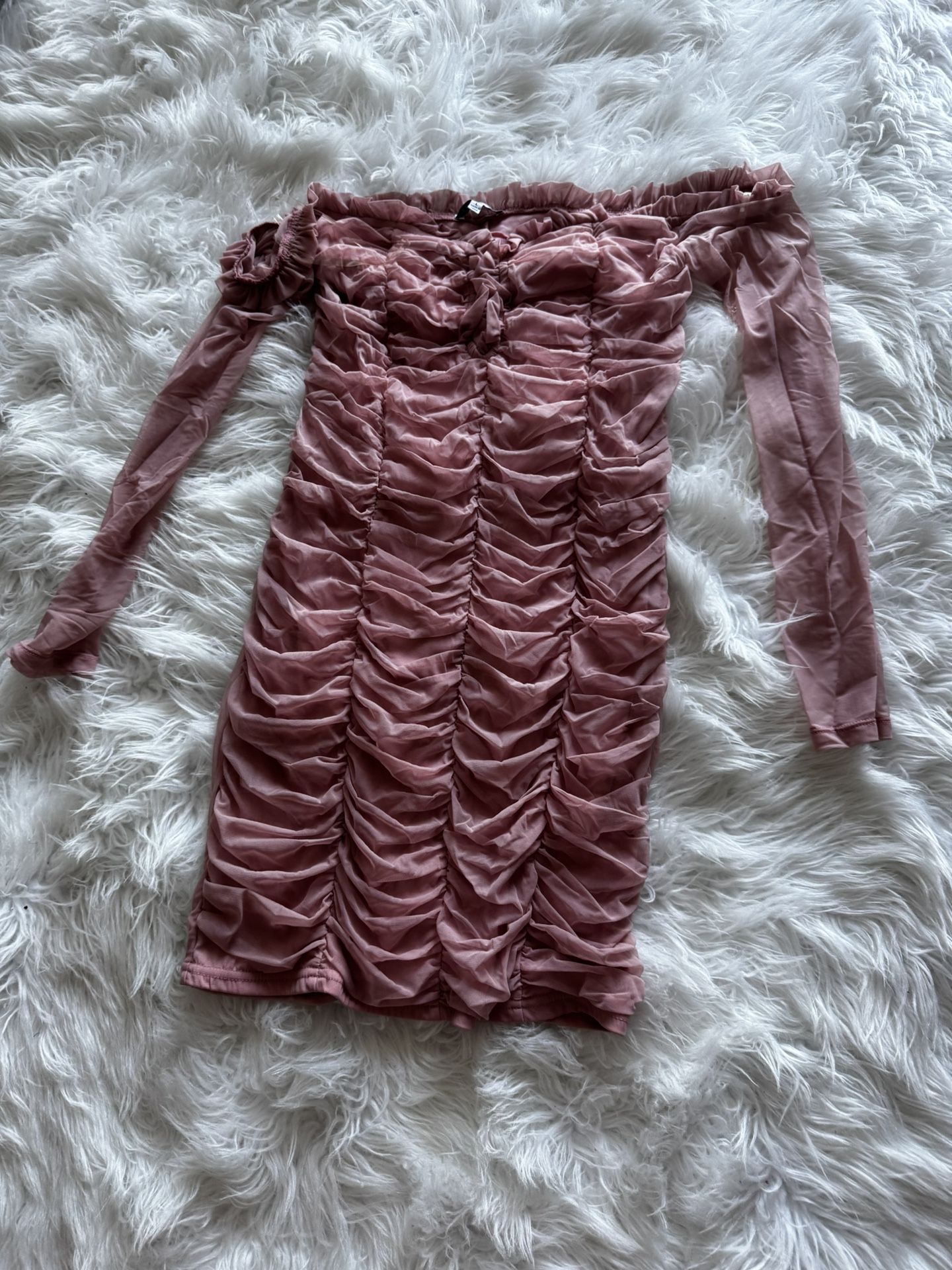 pink ruffle dress