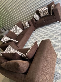 Brown 3pc sofa couch set (DELIVERY AVAILABLE)