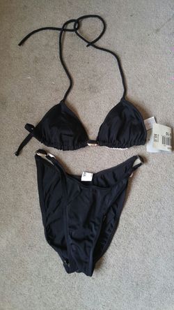 Black bikini with silver buckles new