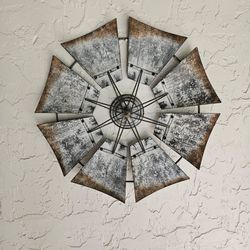 Rustic Metal Windmill Wall Decor
