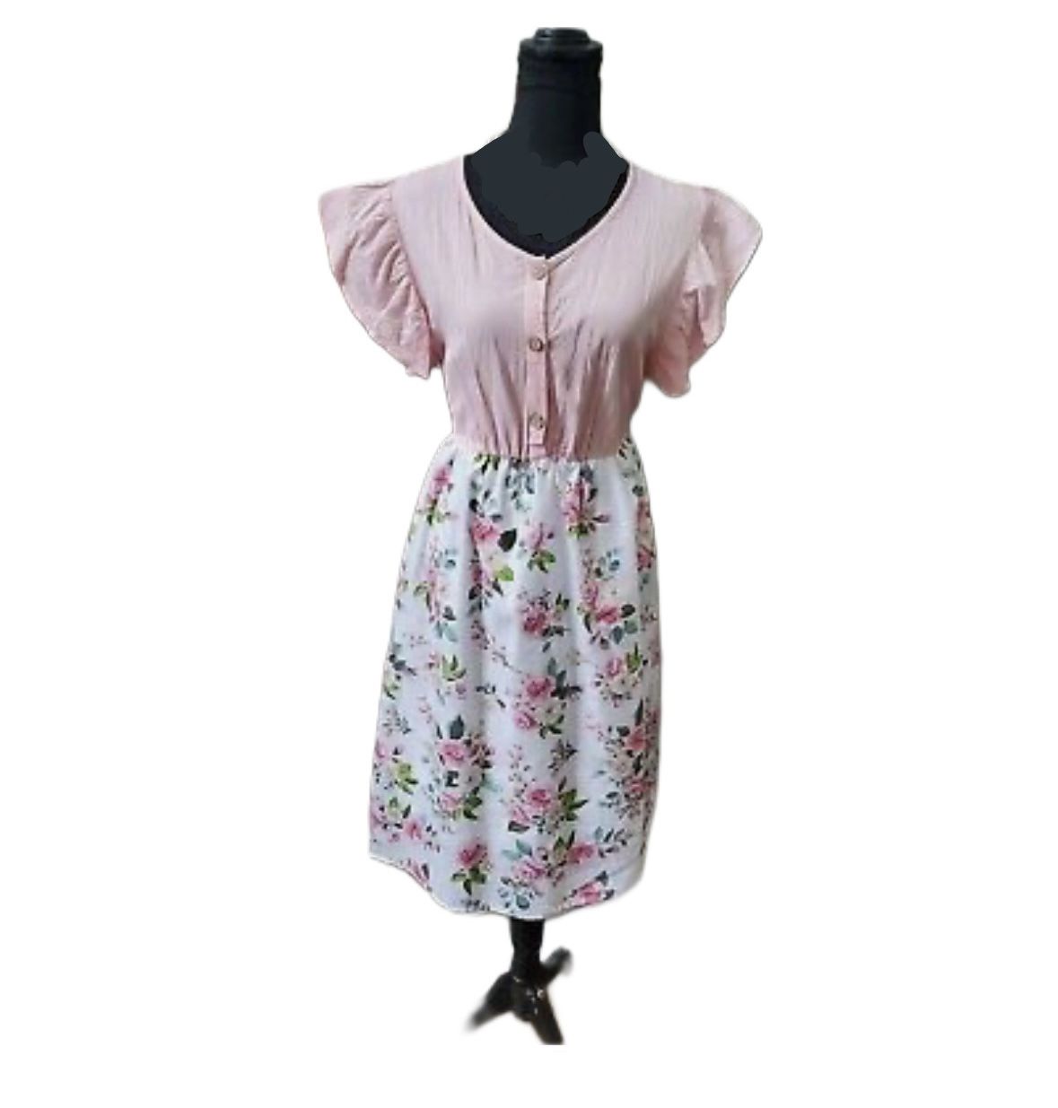 Patpat Pink And White Floral Dress
