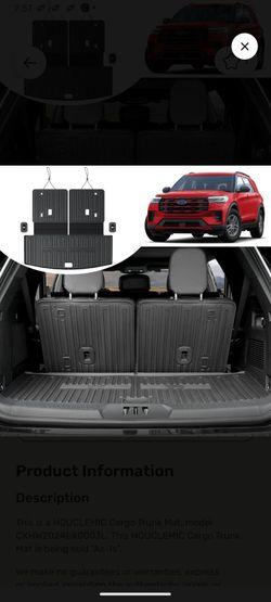 HOUCLEMIC Ford Explorer Cargo Trunk Mat
