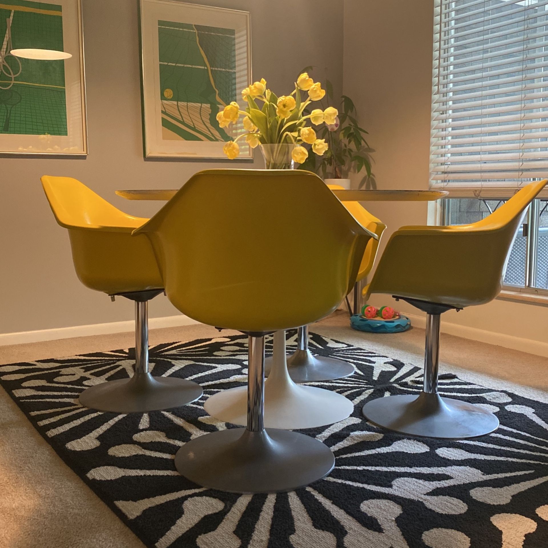 Yellow tulip chair new arrivals